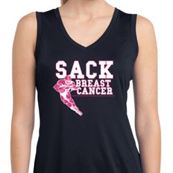Sack Breast Cancer Ladies Sleeveless Moisture Wicking Shirt