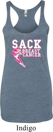 Sack Breast Cancer Ladies Tri Blend Racerback Tank Top