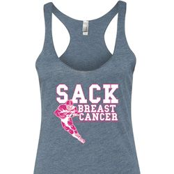 Sack Breast Cancer Ladies Tri Blend Racerback Tank Top