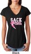 Sack Breast Cancer Ladies Tri Blend V-Neck Shirt