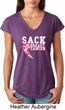 Sack Breast Cancer Ladies Tri Blend V-Neck Shirt