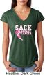 Sack Breast Cancer Ladies Tri Blend V-Neck Shirt