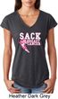 Sack Breast Cancer Ladies Tri Blend V-Neck Shirt