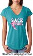 Sack Breast Cancer Ladies Tri Blend V-Neck Shirt