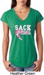 Sack Breast Cancer Ladies Tri Blend V-Neck Shirt