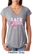 Sack Breast Cancer Ladies Tri Blend V-Neck Shirt