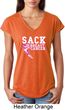 Sack Breast Cancer Ladies Tri Blend V-Neck Shirt