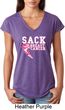 Sack Breast Cancer Ladies Tri Blend V-Neck Shirt