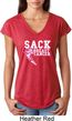 Sack Breast Cancer Ladies Tri Blend V-Neck Shirt