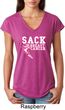 Sack Breast Cancer Ladies Tri Blend V-Neck Shirt