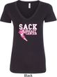 Sack Breast Cancer Ladies V-Neck Shirt