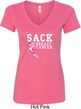 Sack Breast Cancer Ladies V-Neck Shirt
