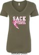 Sack Breast Cancer Ladies V-Neck Shirt