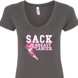 Sack Breast Cancer Ladies V-Neck Shirt