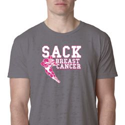 Sack Breast Cancer Mens Burnout Shirt