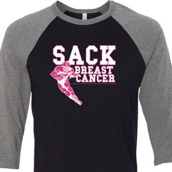 Sack Breast Cancer Mens Raglan Shirt