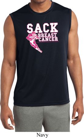 Sack Breast Cancer Mens Sleeveless Moisture Wicking Shirt
