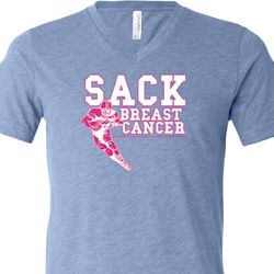 Sack Breast Cancer Mens Tri Blend V-neck Shirt