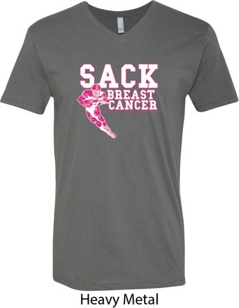 Sack Breast Cancer Mens V-Neck Shirt