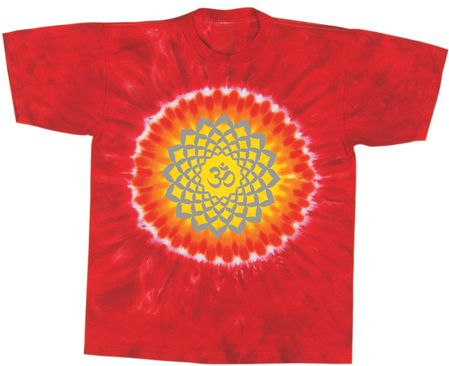 Sahasrara Chakra Yoga Shirt - Red Hot Sun Tie Dye Tee