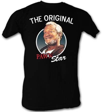 Sanford & Son T-shirt Redd Foxx Pawn Star Adult Black Tee Shirt