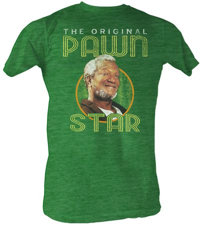 Sanford & Son T-shirt Redd Foxx Pawn Star2 Adult Green Shirt