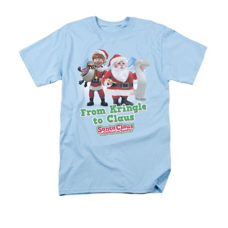 Santa Clause Shirt From Kringle Light Blue T-Shirt