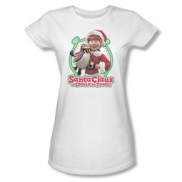 Santa Clause Shirt Juniors Penguin Pal White T-Shirt