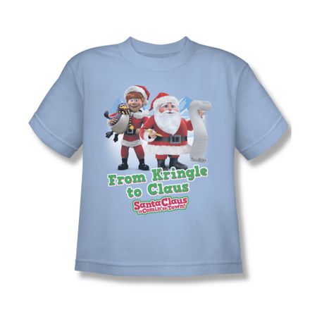 Santa Clause Shirt Kids From Kringle Light Blue T-Shirt