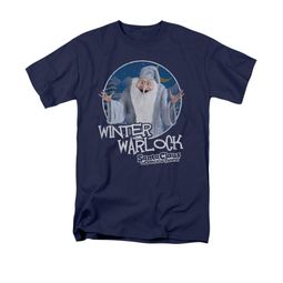 Santa Clause Shirt Winter Warlock Navy T-Shirt