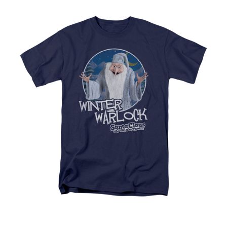 Santa Clause Shirt Winter Warlock Navy T-Shirt