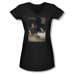 Scarface Shirt Juniors V Neck Sit Back Black Tee T-Shirt Scarface Shirt Juniors V Neck Sit Back Black Tee T-Shirt