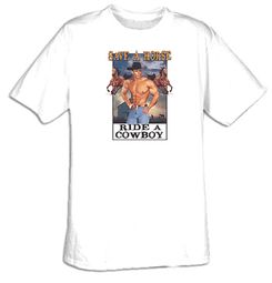Save a Horse - Ride a Cowboy Funny Adult T-shirt Tee Shirt