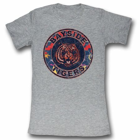 Saved By The Bell Juniors Shirt 80s Logo Grey Tee T-Shirt