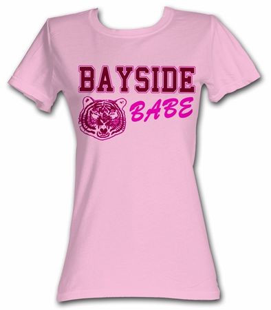 Saved By The Bell Juniors Shirt Bright Logo Pink Tee T-Shirt