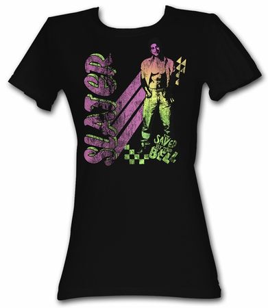 Saved By The Bell Juniors Shirt Neon Slater Black Tee T-Shirt