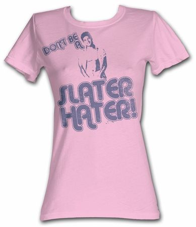 Saved By The Bell Juniors Shirt Slater Hater Pink Tee T-Shirt