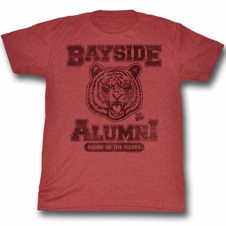 Saved By The Bell Shirt Bayside Alumni Adult Red Heather Tee T-Shirt