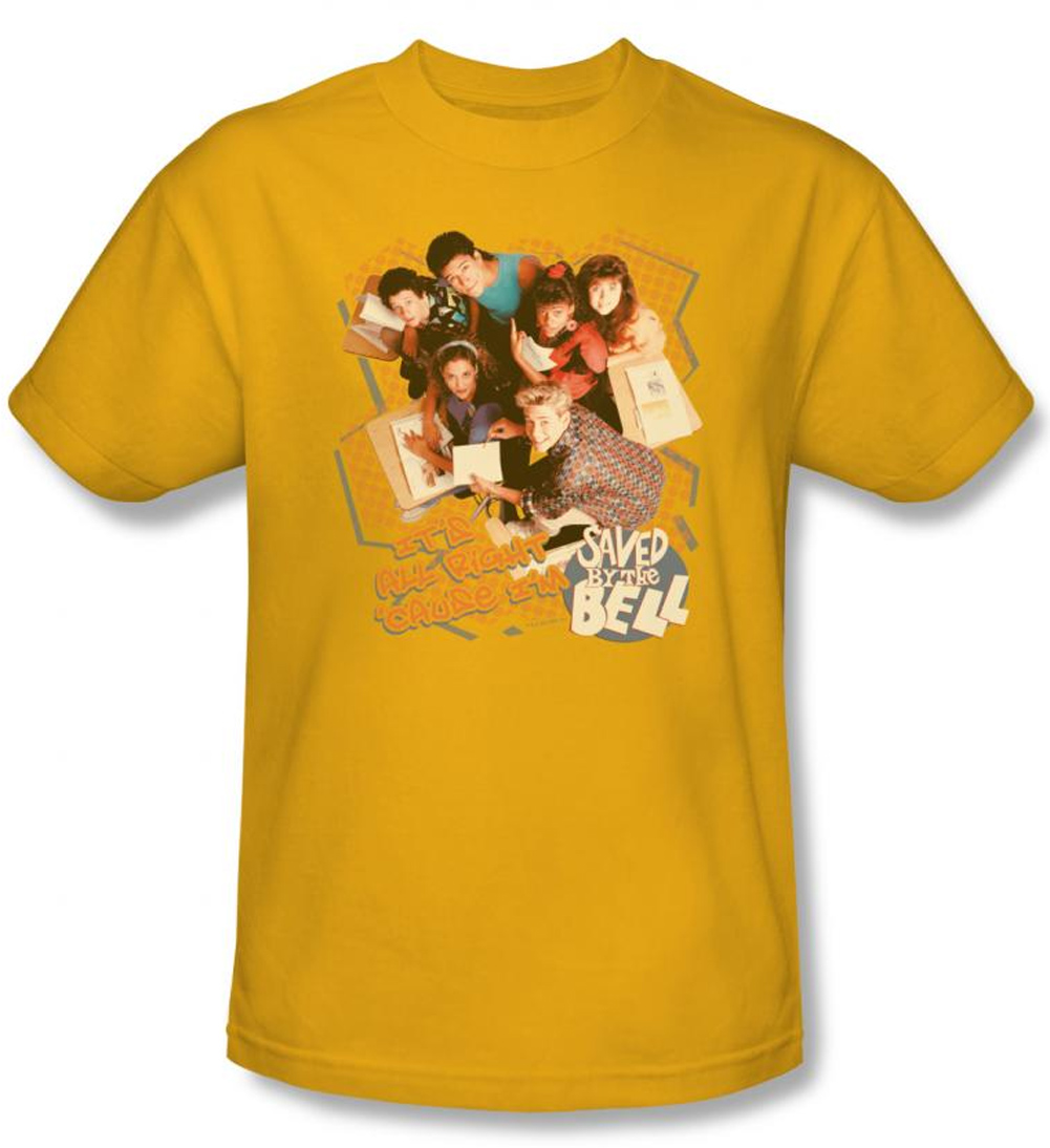 Maglietta Ufficiale Saved By The Bell - Serie Anni '80 - Grigia, Cotone, Unisex