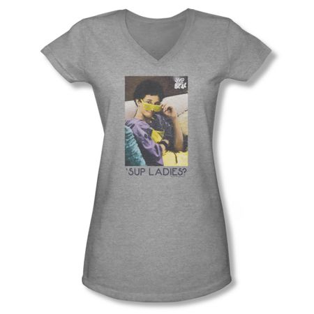Saved By The Bell Shirt Juniors V Neck Sup Athletic Heather T-Shirt
