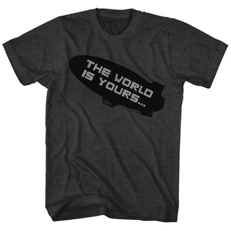 Scarface Shirt Blimp The World Is Yours Charcoal Heather T-Shirt