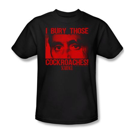 Scarface Shirt Cockroaches Adult Black Tee T-Shirt