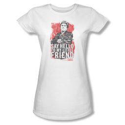 Scarface Shirt Juniors Little Friend White Tee T-Shirt