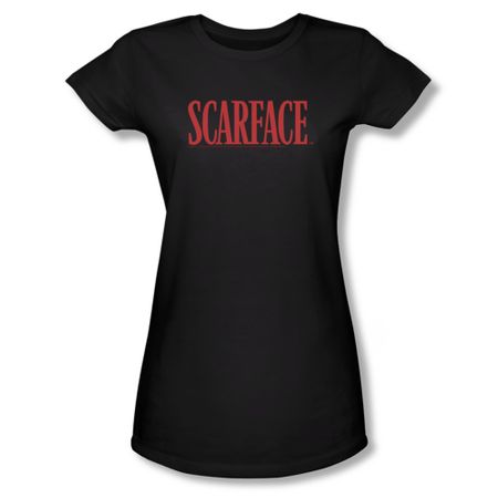 Scarface Shirt Juniors Logo Black Tee T-Shirt