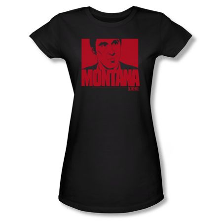 Scarface Shirt Juniors Montana Face Black Tee T-Shirt