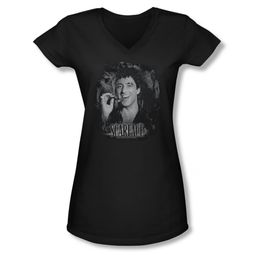Scarface Shirt Juniors V Neck Smokey Scar Black Tee T-Shirt