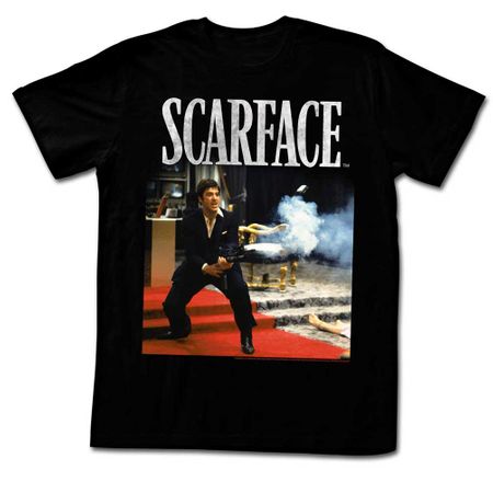 Scarface Shirt Machine Gun Black T-Shirt