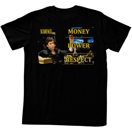 Scarface Shirt Money Power Respect Black T-Shirt