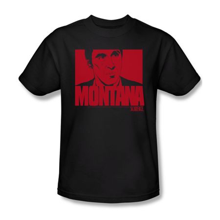 Scarface Shirt Montana Face Adult Black Tee T-Shirt