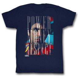 Scarface Shirt Power Money Respect Navy T-Shirt